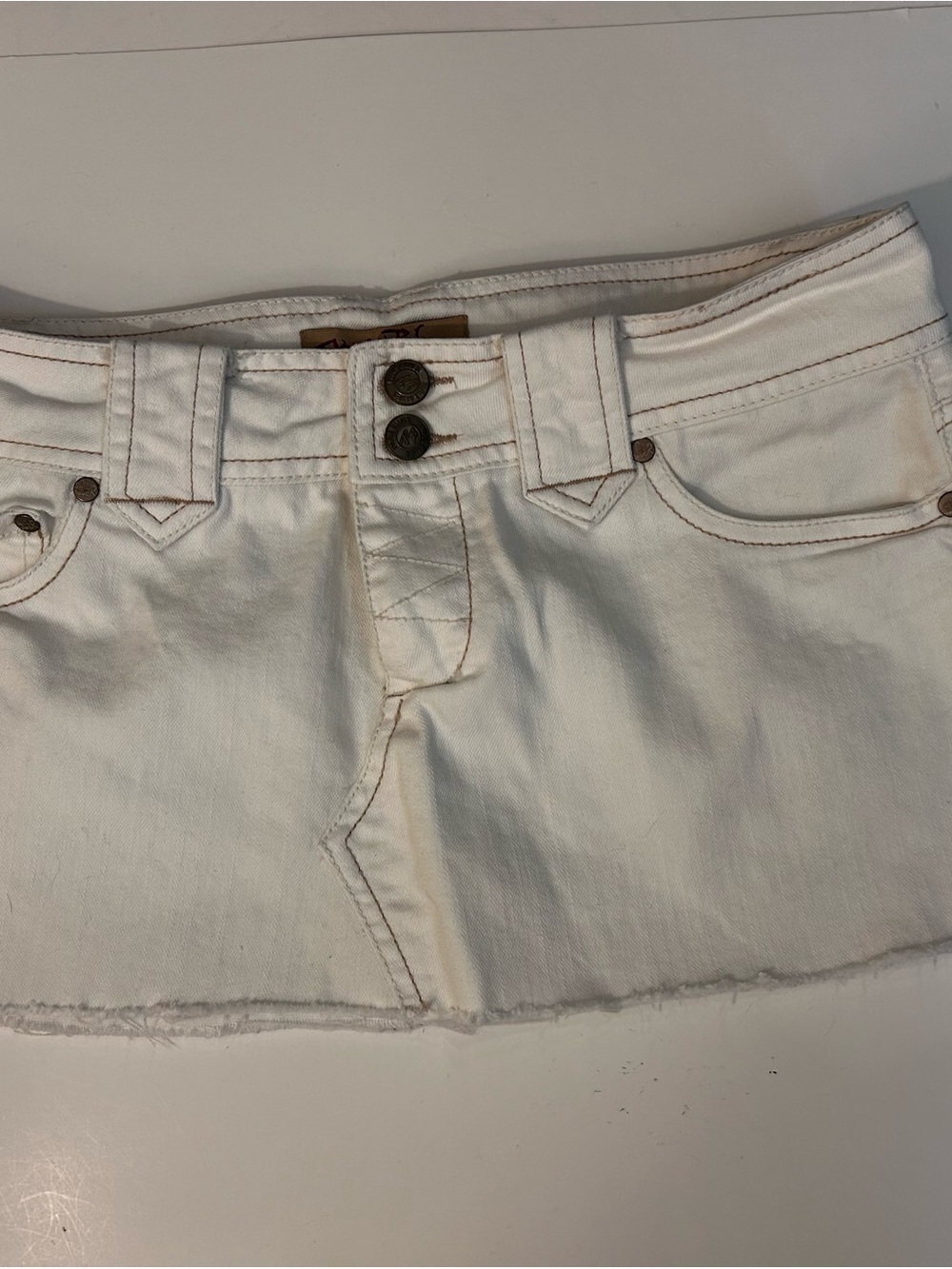 Paris Blues White Denim Mini Skirt